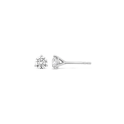 New Brilliance Lab Grown 1.00CTW Diamond Stud Earrings in 10K White Gold