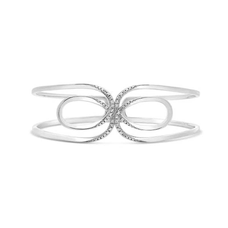 0.10CTW Diamond Cuff Bracelet in Sterling Silver
