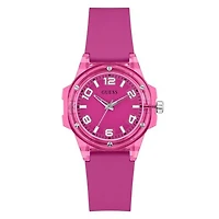 Guess Women's Transparent Pink Mini Hype Watch