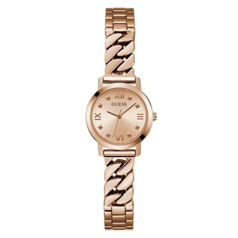Guess Women's Rose Gold Tone Chime Watch