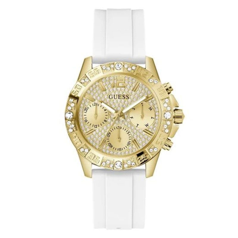 Guess Women's Gold Tone Crystal Majesty Watch