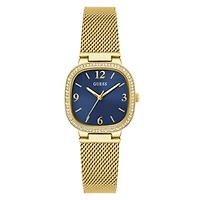 Guess Women's Gold Tone Crystal Tapestry Watch