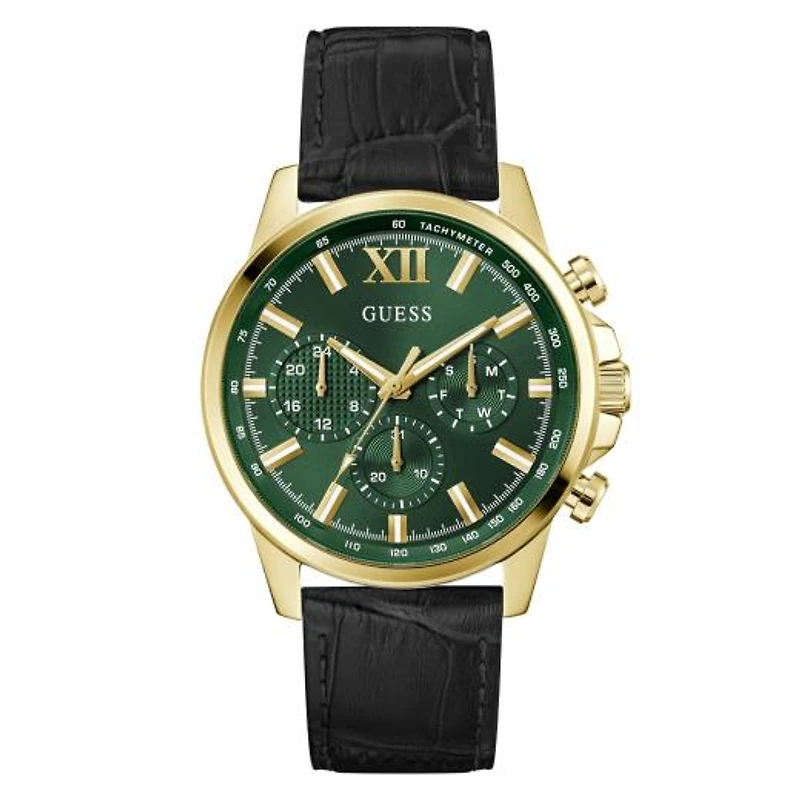Guess Men's Gold Tone Green Dial Walker Watch