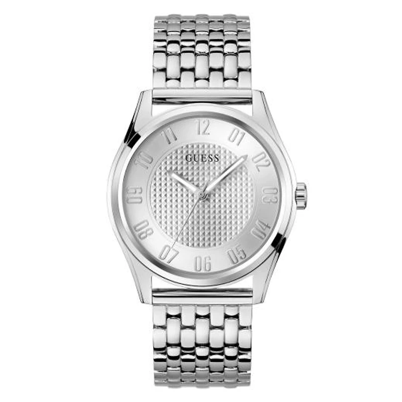 Guess Men's Silver Tone Tate Watch