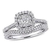 Julianna B 0.62CTW Diamond Bridal Set 10K White Gold