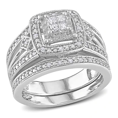 Julianna B 0.24CTW Diamond Bridal Set Sterling Silver