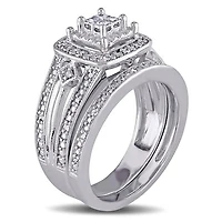 Julianna B 0.24CTW Diamond Bridal Set Sterling Silver