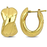 Julianna B 14K Yellow Gold 24mm Puff Criss Cross Earrings