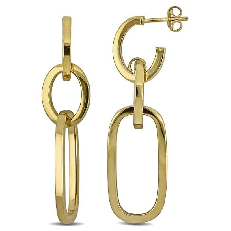 Julianna B 10K Yellow Gold Paperclip Link Drop Earrings