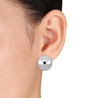 Julianna B 14K White Gold 20mm Puff Earrings
