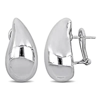 Julianna B 14K White Gold 24mm Puff Teardrop Earrings