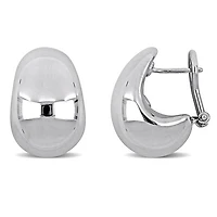 Julianna B 14K White Gold 20mm Puff Oval Stud Earrings
