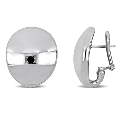 Julianna B 14K White Gold 21mm Puff Oval Stud Earrings