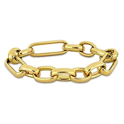 Julianna B 18K Yellow Gold 11.5mm Oval 8" Link Bracelet