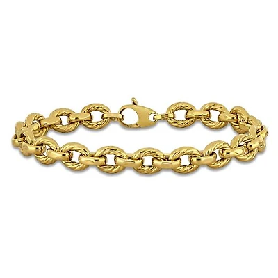 Julianna B 14K Yellow Gold 7.8mm Twisted Oval 7.5" Link Bracelet