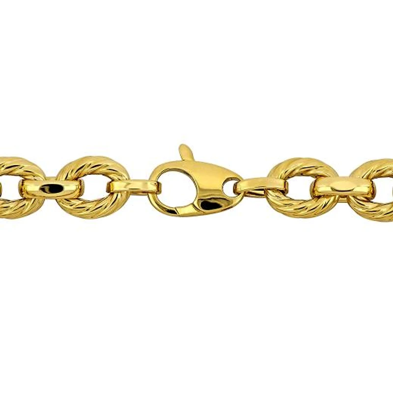 Julianna B 14K Yellow Gold 7.8mm Twisted Oval 7.5" Link Bracelet