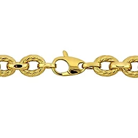 Julianna B 14K Yellow Gold 7.8mm Twisted Oval 7.5" Link Bracelet