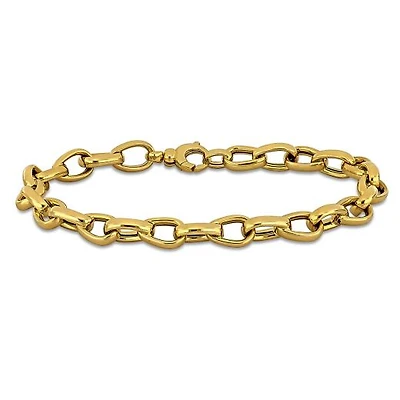 Julianna B 14K Yellow Gold 6.8mm Pear Shaped 7.5" Link Bracelet