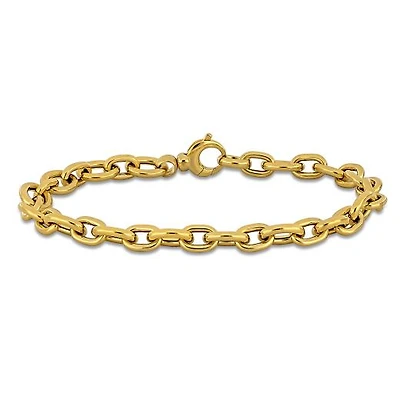 Julianna B 14K Yellow Gold 7.5mm Fancy Oval 7.5" Link Bracelet