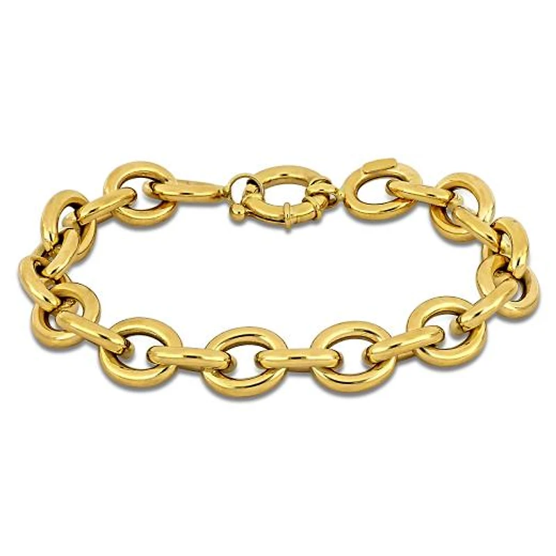 Julianna B 14K Yellow Gold 10.5mm Oval 8" Link Chain Bracelet