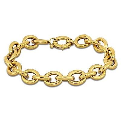 Julianna B 14K Yellow Gold 10.5mm Oval 8" Link Chain Bracelet