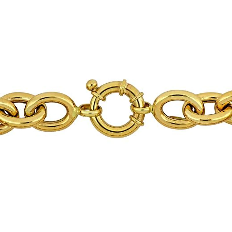 Julianna B 14K Yellow Gold 10.5mm Oval 8" Link Chain Bracelet
