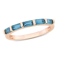 Julianna B 10K Rose Gold London Blue Topaz Semi-Eternity Ring
