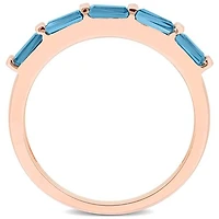 Julianna B 10K Rose Gold London Blue Topaz Semi-Eternity Ring