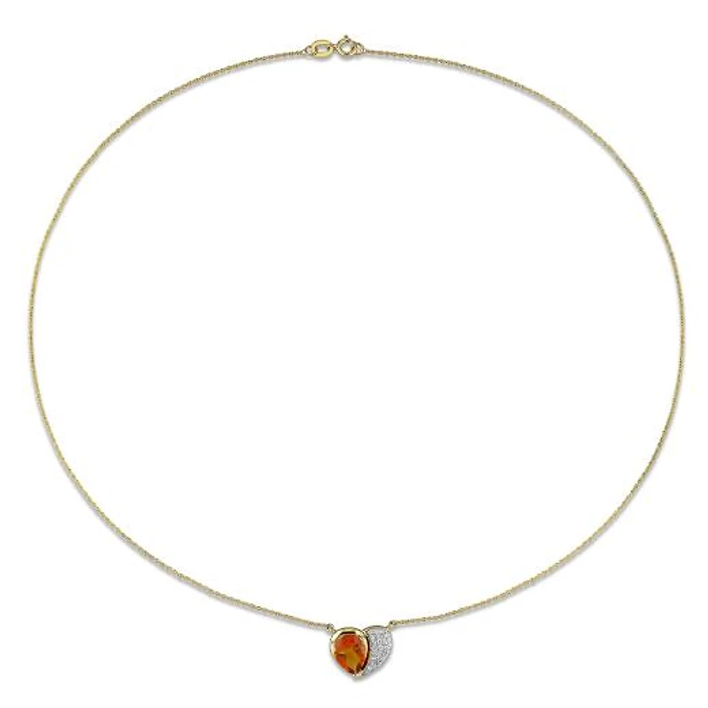 Julianna B 10K Yellow Gold Madeira Citrine & Diamond Heart Ring