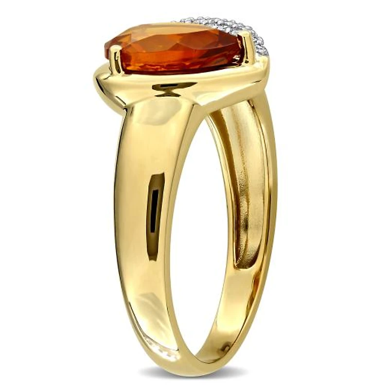 Julianna B 10K Yellow Gold Madeira Citrine & Diamond Heart Ring