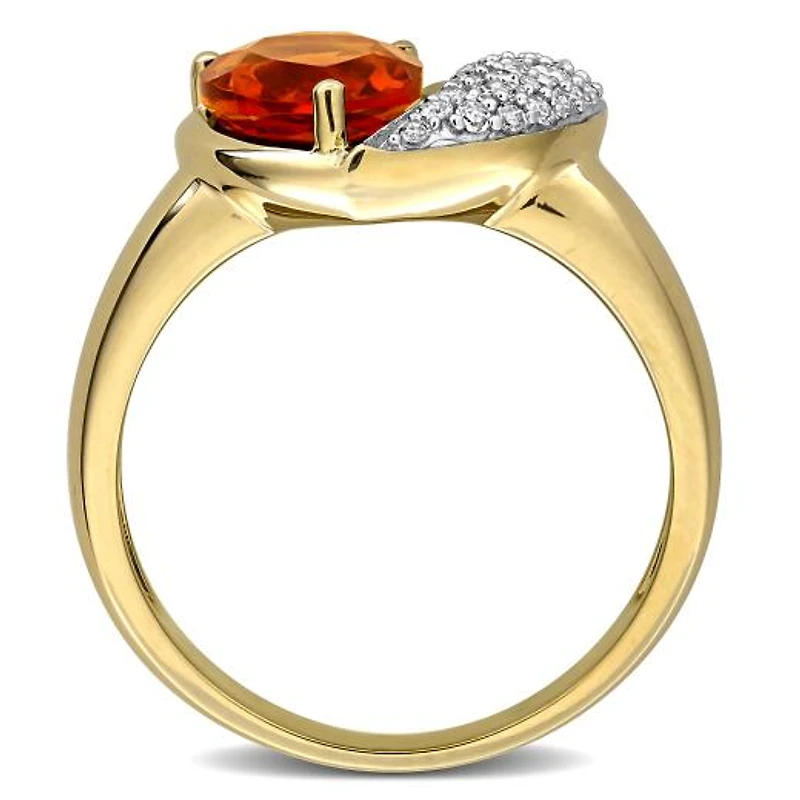 Julianna B 10K Yellow Gold Madeira Citrine & Diamond Heart Ring