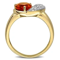 Julianna B 10K Yellow Gold Madeira Citrine & Diamond Heart Ring