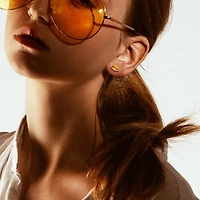 Julianna B 14K Yellow Gold Marquise Citrine & Diamond Stud Earrings