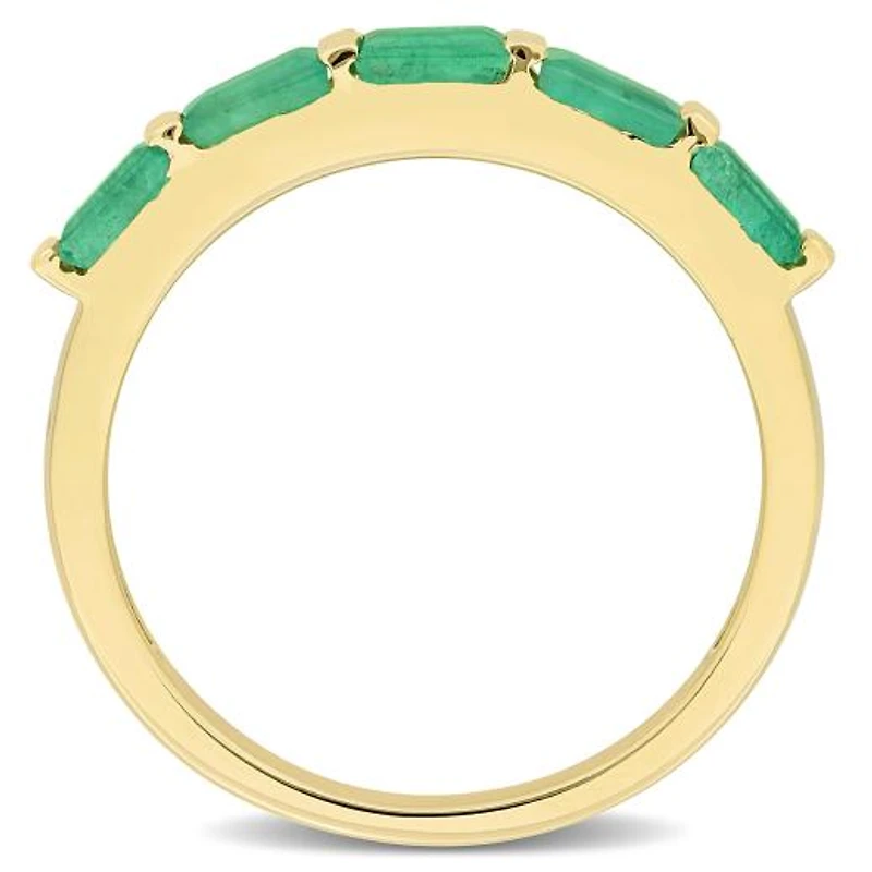 Julianna B 10K Yellow Gold Baguette-Cut Emerald Anniversary Band