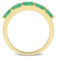 Julianna B 10K Yellow Gold Baguette-Cut Emerald Anniversary Band