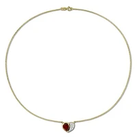 Julianna B 10K Yellow Gold Garnet & Diamond 17" Heart Necklace