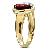 Julianna B 10K Yellow Gold Garnet & Diamond Heart Ring