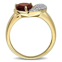 Julianna B 10K Yellow Gold Garnet & Diamond Heart Ring