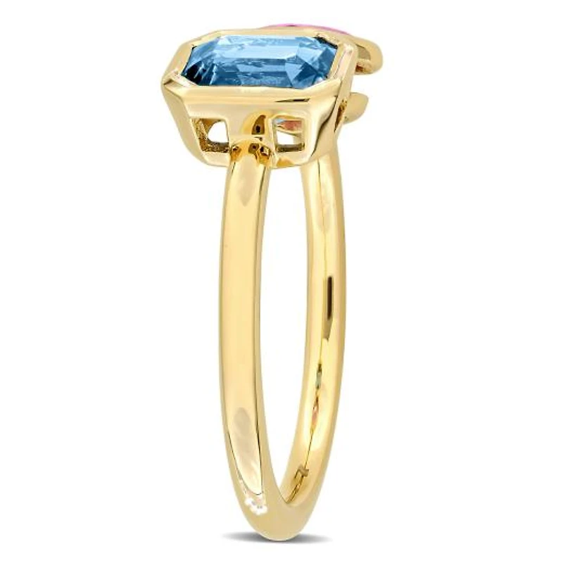Julianna B 14K Yellow Gold Blue and Pink Spinel 2-Stone Ring
