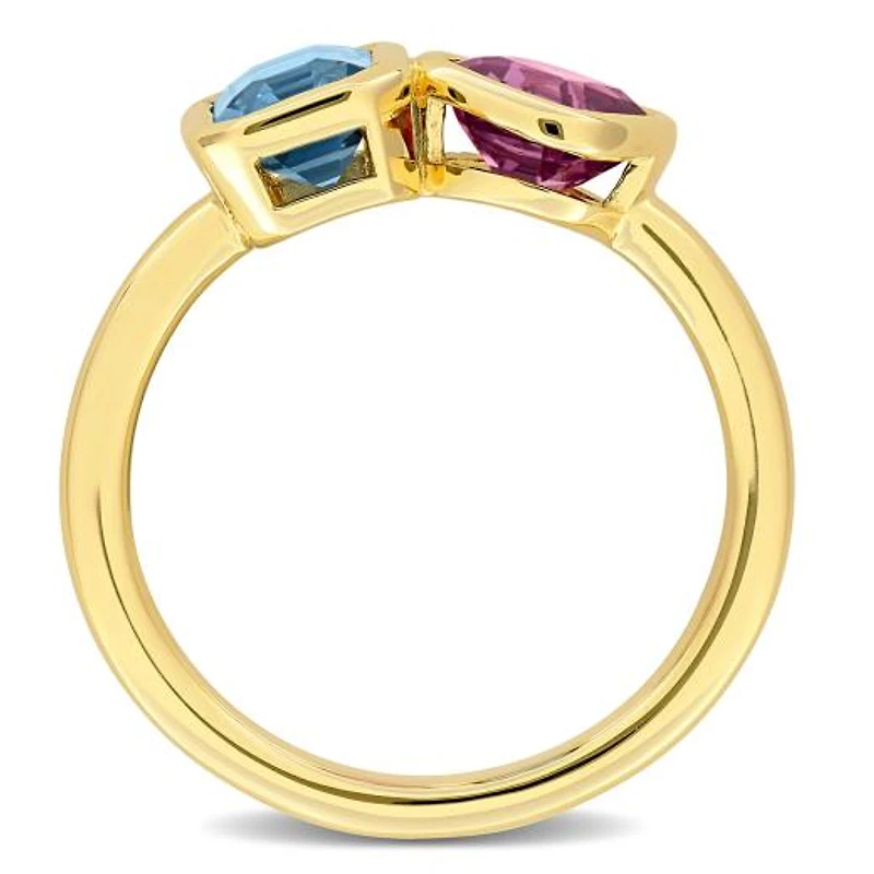 Julianna B 14K Yellow Gold Blue and Pink Spinel 2-Stone Ring