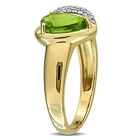 Julianna B 10K Yellow Gold Peridot & Diamond Heart Ring