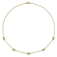Julianna B 14K Yellow Gold Peridot & Diamond 17" Station Necklace