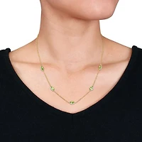 Julianna B 14K Yellow Gold Peridot & Diamond 17" Station Necklace