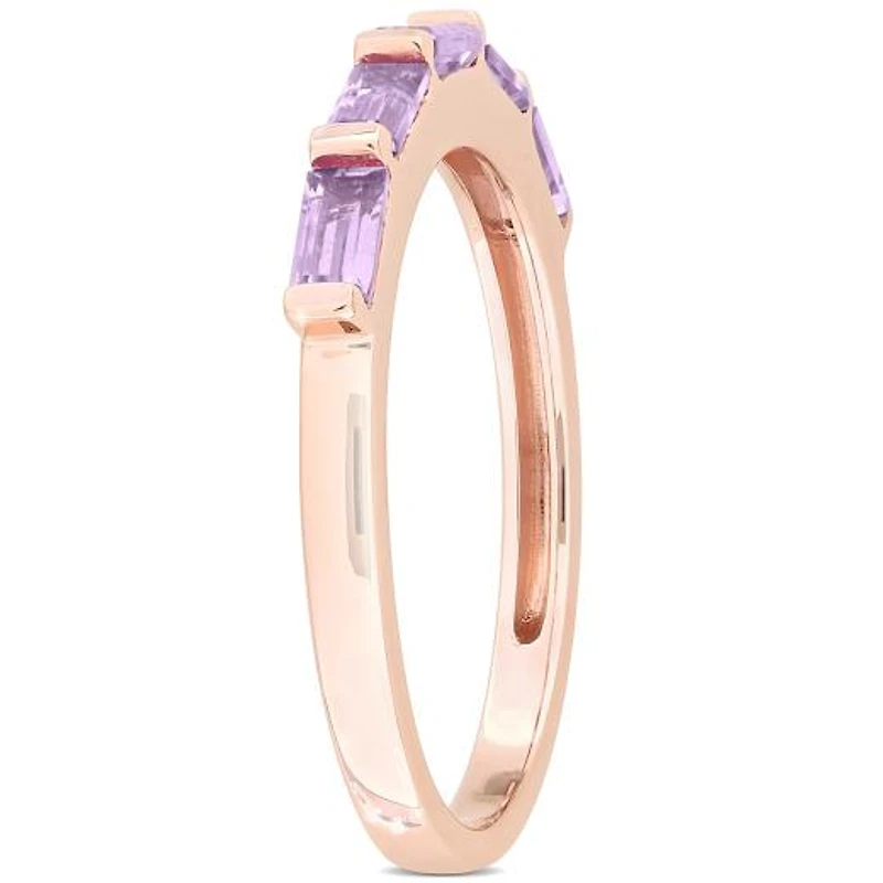 Julianna B 10K Rose Gold Baguette-Cut Rose de France Band