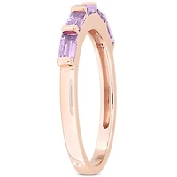 Julianna B 10K Rose Gold Baguette-Cut Rose de France Band