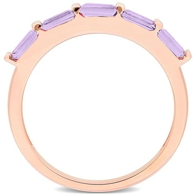 Julianna B 10K Rose Gold Baguette-Cut Rose de France Band