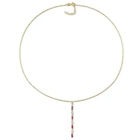 Julianna B 10K Yellow Gold Baguette-Cut Ruby & Diamond 16.5" Lariat Necklace