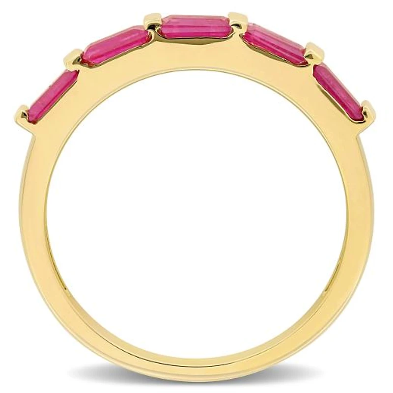 Julianna B 10K Yellow Gold Baguette-Cut Ruby Anniversary Band