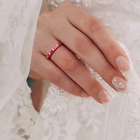 Julianna B 10K Yellow Gold Baguette-Cut Ruby Anniversary Band