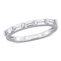 Julianna B 10K White Gold Baguette-Cut White Sapphire Anniversary Band